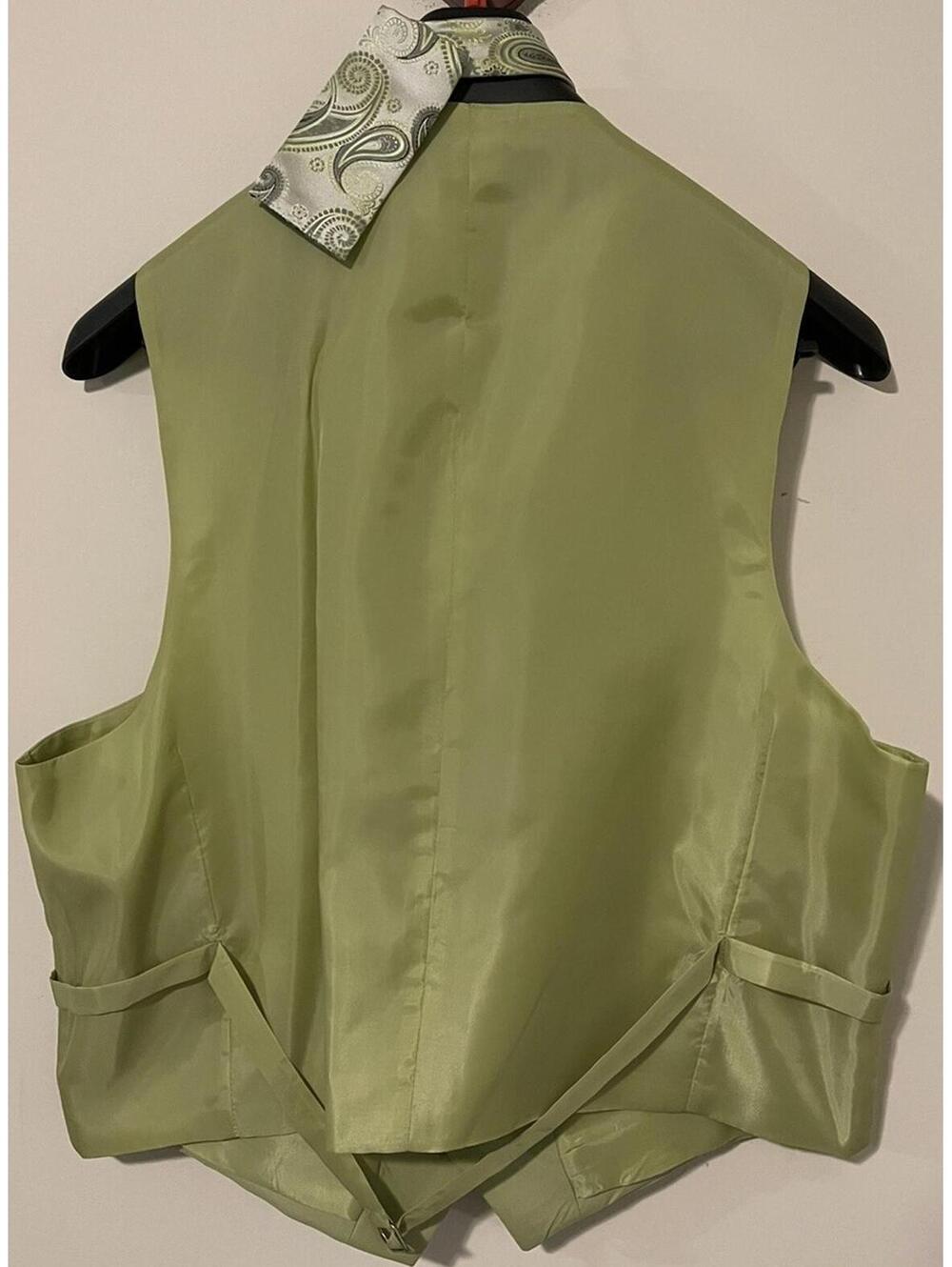 Lucci Men Green 4Pc Pant Suit- Blazer/Vest Size 50L & Pants Size 44x30 NWT MZZ1R - Picture 4 of 10